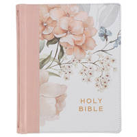 Kjv Holy Bible, Note-Taking Bible, Faux Leather Hardcover - King James Version, Blue Floral Printed