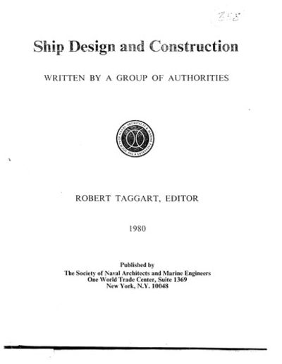 9780960304806 - Ship Design and Construction by Robert Taggart