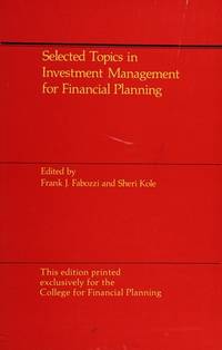 Selected Topics in Investment Management For Financial Planning