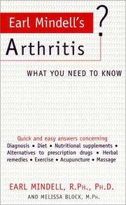 Earl Mindells Arthritis: What You Need to Know by Mindell, Earl & Block, Melissa