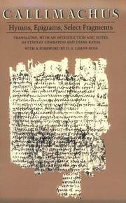 image of Callimachus: Hymns, Epigrams, Select Fragments