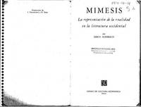 image of Mimesis : la representación de la realidad en la literatura occidental (Seccion de Lengua y Estudios Literarios) (Spanish Edition)