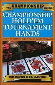 Championship Hold'em (The Championship) by T.J. Cloutier Tom McEvoy - Paperback - from Discover Books (SKU: 3186040681)