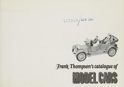 Frank Thompson's Catalogue of Model Cars by Frank Thompson | Hardcover ...