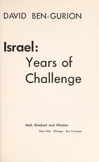 Israel Years of Challenge Ben-Gurion                   D