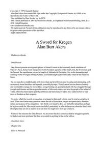 cover of Dray Prescot 20 A Sword For Kregen