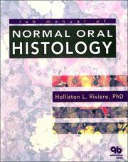 Lab Manual of Normal Oral Histology de Riviere, Holliston L - 2000-07-15