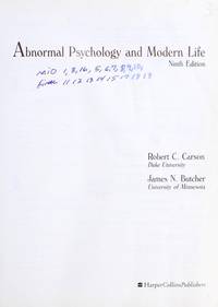 Abnormal Psychology and Modern Life by Carson, Robert C - 1992