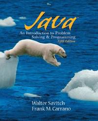 Java: An Introduction to Problem Solving & Programming Walter