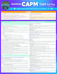 QuickStudy CAPM Exam Test Prep: Laminated Reference Guide