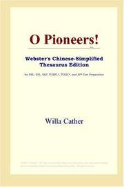 cover of O Pioneers! (Webster's Chinese-Simplified Thesaurus Edition) (Chinese Edition)