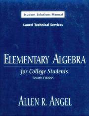 Elementary Algebra for College Students: Student Solutions Manual