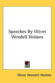 image of Speeches By Oliver Wendell Holmes
