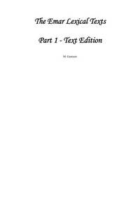 The Emar Lexical Texts (4 VOLUMES COMPLETE)