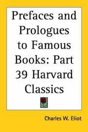 image of Prefaces and Prologues to Famous Books (Harvard Classics, Part 39)