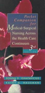 Pocket Companion for Medical-Surgical Nursing Across the Health Care Continuum by Ignatavicius, Donna D.;Hausman, Kathy A - 1999