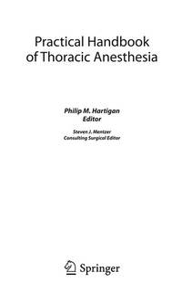 PRACTICAL HANDBOOK OF THRACIC ANESTHESIA (PB)
