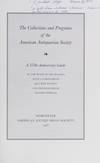 The Collections and Programs of the American Antiquarian Society