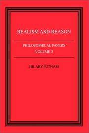 Realism and Reason Philosophical Papers Volume 3