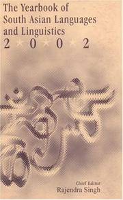 The Yearbook of South Asian Languages and Linguistics 2002