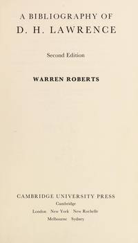 D. H. Lawrence:   A Bibliography by Roberts, Warren - 1982