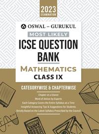 Oswal - Gurukul Mathematics Most Likely Question Bank For ICSE Class 9 (2023 Exam) - Categorywise...
