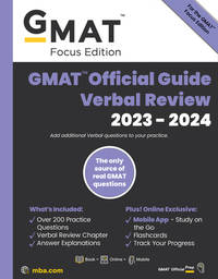 GMAT Official Guide Verbal Review 2023-2024, Focus Edition: Includes Book + Online Question Bank...
