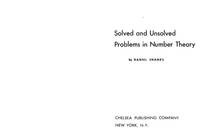 SOlved and unsolved problems in Number Theory