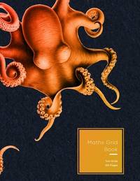 Maths Grid Book: Red and yellow octopus | 1cm size graph paper grid book for students or...