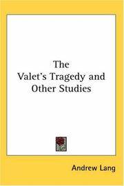 image of The Valet's Tragedy and Other Studies