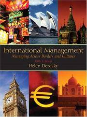 image of INTERNATIONAL MANAGEMENT:MANAGEMENT ACROSS BORDERS