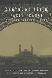 cover of Paris France: Personal Recollections (Peter Owen Modern Classic)