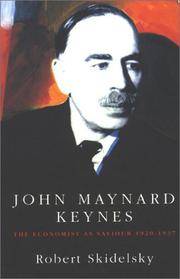 cover of John Maynard Keynes: Vol. 2, The Economist As Saviour, 1920-1937