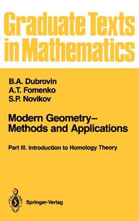 Modern Geometry Methods and Applications: Part III: Introduction to Homology Theory