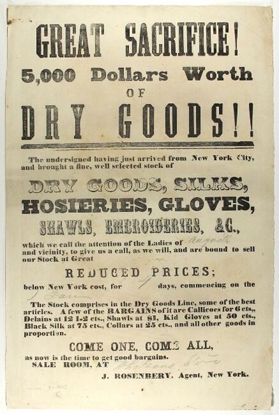 Great sacrifice! 5,000 dollars worth of dry goods!