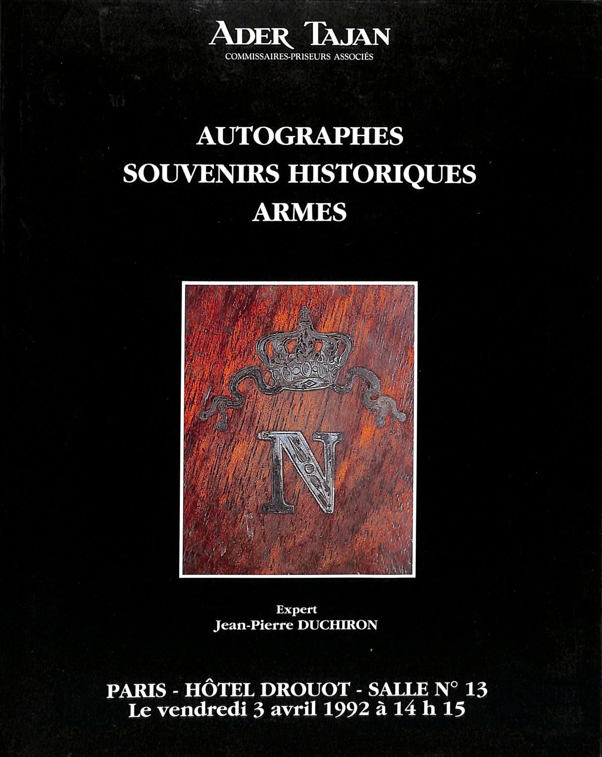 jean louis picard vente 3 avril 1992 autographes souvenirs historiques jean louis picard vente 3 avril 1992 autographes souvenirs historiques