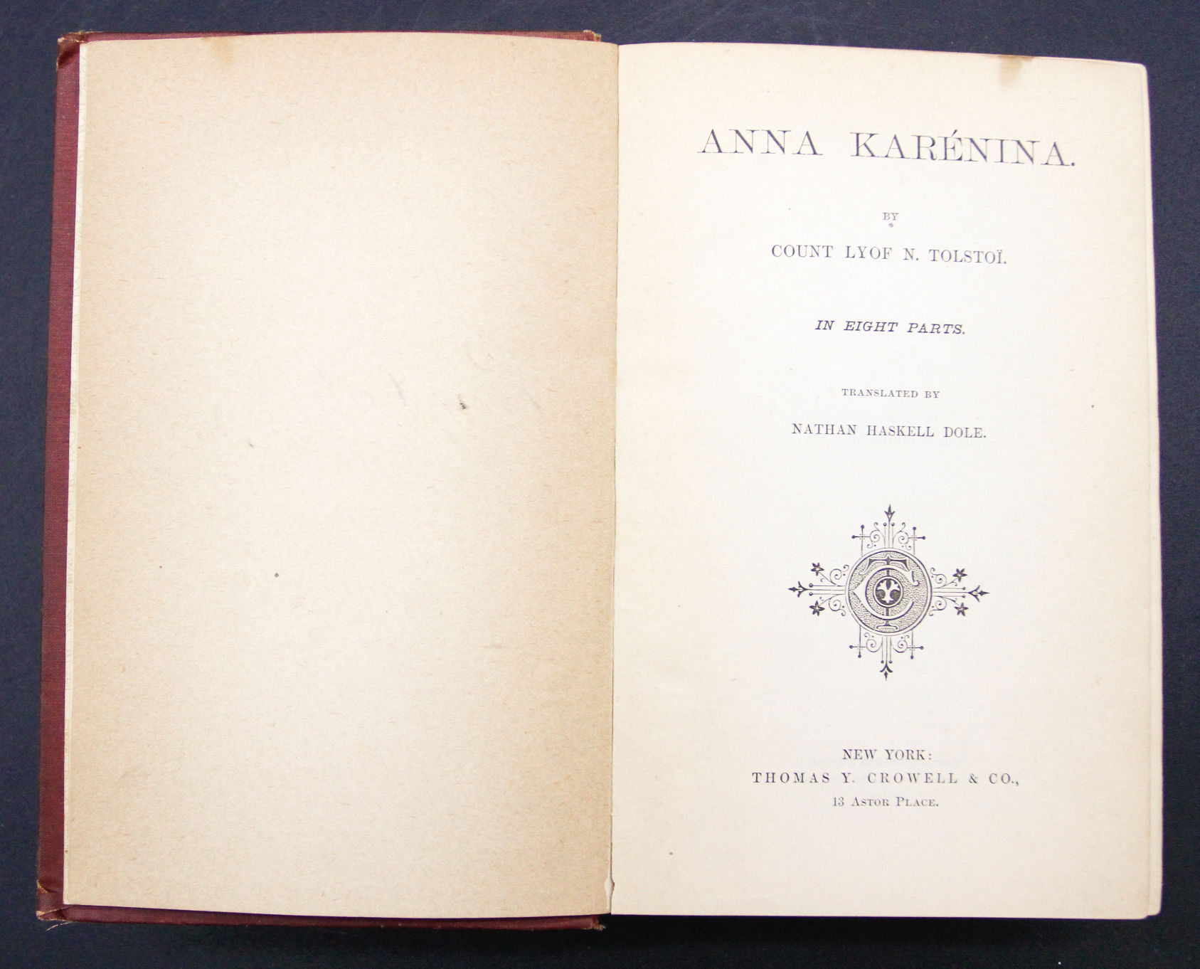 Anna Karenina (First Edition) by Leo Tolstoy - 1st Edition - 1886
