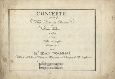 Concerte[!] pour Le Forte Piano, ou Clavecin â Deux Violons 2 Obois 2 Cors Tallie[!], et Basse. [Piano part only]