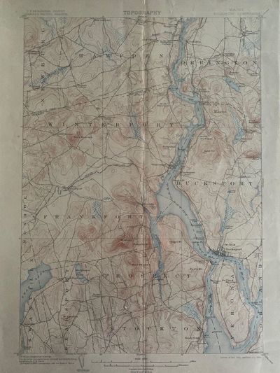 Maine Bucksport Quadrangle, Topography, State of Maine, U.S. Geological Survey, Charles D. Walcott, Director