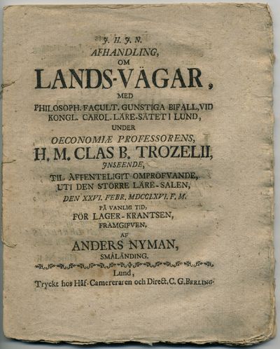 Afhandling om lands-vägar. A.a.