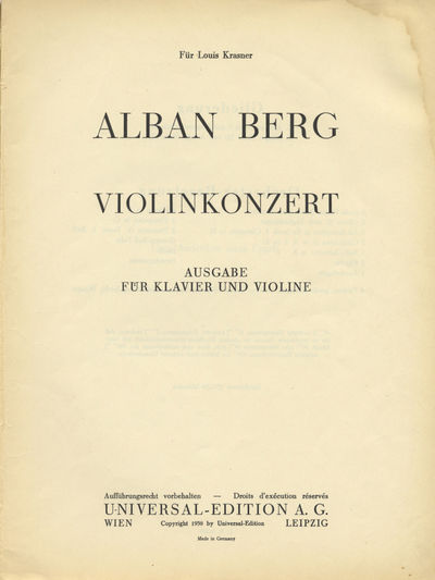 Violinkonzert [Piano reduction]