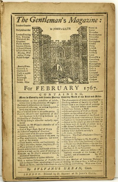 [LITERATURE] THE GENTLEMAN’S MAGAZINE, FOR FEBRUARY 1767