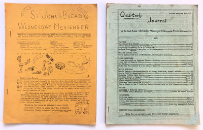 ST. JOHN'S BREAD WEDNESDAY MESSENGER: Volume I, Number I. November 19, 1969. & ST. JOHN'S BREAD WEDN...