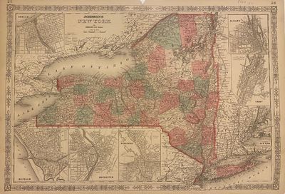 New York: Johnson & Ward, 1864. unbound. very good. Map. Engraving with original hand coloring. Imag...