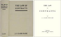 The Law of Contracts. ISBN 1584773111 by John Innes Clark Hare - Hardcover - 2003 - from The Lawbook Exchange Ltd (SKU: 36523)