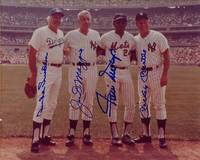 Duke Snider, Joe Di Maggio, Willie Mays &amp; Mickey Mantle Signed Group Photo Portrait - 