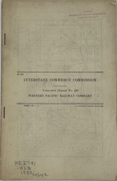 INTERSTATE COMMERCE COMMISSION. VALUATION DOCKET NO. 126 WESTERN PACIFIC RAILWAY COMPANY