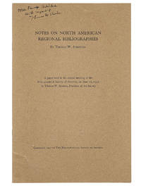 Notes on North American Regional Bibliographies by STREETER, THOMAS W - 1942