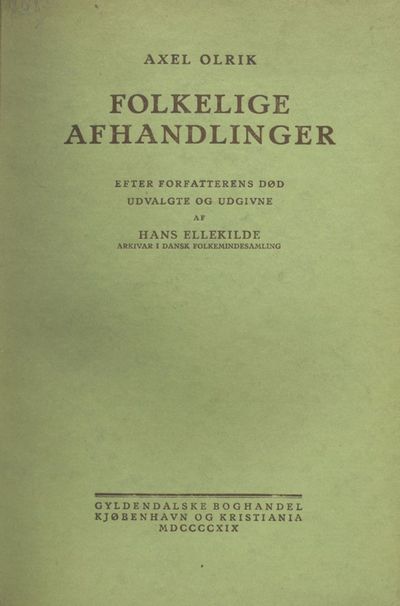 Folkelige afhandlinger. Efter forfatterens død…