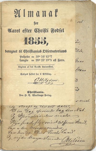 Almanakk for Aaret  efter Christi Fødsel 1855,…